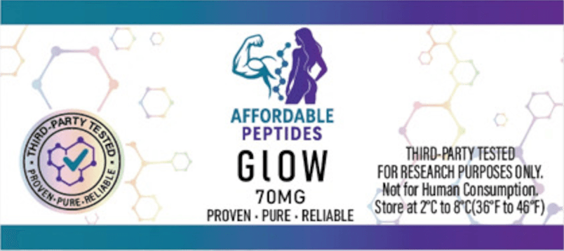 GLOW 70mg label